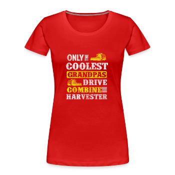 Récolter les légumes fermiers - T-shirt bio Premium Femme - rouge - Devant - Mia (176cm)