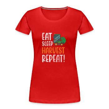 Champ de temps de récolte de l’agriculteur - T-shirt bio Premium Femme - rouge - Devant - Mia (176cm)