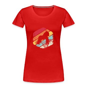 Gorilla Geschenk Vintage - Frauen Premium Bio T-Shirt - Rot - Vorne - Mia (176cm)