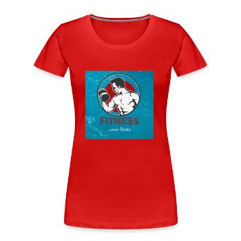 Fitness votre corps - T-shirt bio Premium Femme - rouge - Devant - Mia (176cm)