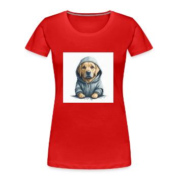 Labrador Retriever Portrait - Frauen Premium Bio T-Shirt - Rot - Vorne - Mia (176cm)
