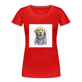 Labrador Retriever Portrait - Frauen Premium Bio T-Shirt - Rot - Vorne - Mia (176cm)