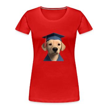Graduation Bachelor Labrador Dog Studies - Women's Premium Organic T-Shirt - red - Front - Mia (176cm)