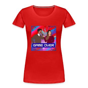 Game over - Women's Premium Organic T-Shirt - red - Front - Mia (176cm)