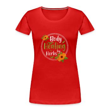 Medicinal Herbs Nature Health - Women's Premium Organic T-Shirt - red - Front - Mia (176cm)