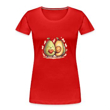 Avocado Love - Frauen Premium Bio T-Shirt - Rot - Vorne - Mia (176cm)