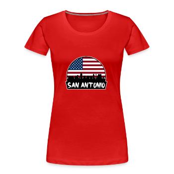 San Antonio Texas Usa Flag Skyline Silhouette Trav - Women's Premium Organic T-Shirt - red - Front - Mia (176cm)