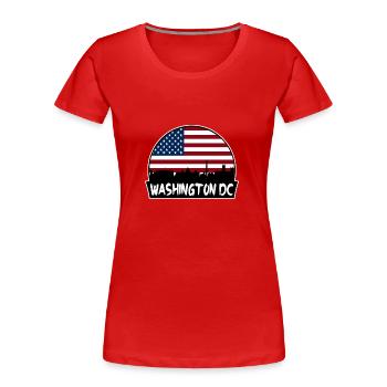 Washington Dc Washington Usa Flagge Skyline Silhouet - Frauen Premium Bio T-Shirt - Rot - Vorne - Mia (176cm)