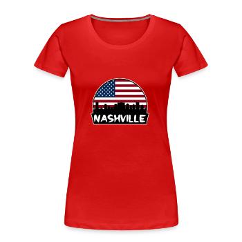 Nashville Tennessee USA Flagge Skyline Silhouette Tr - Frauen Premium Bio T-Shirt - Rot - Vorne - Mia (176cm)