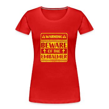Bestatter Arbeit Sarg Leiche - Frauen Premium Bio T-Shirt - Rot - Vorne - Mia (176cm)