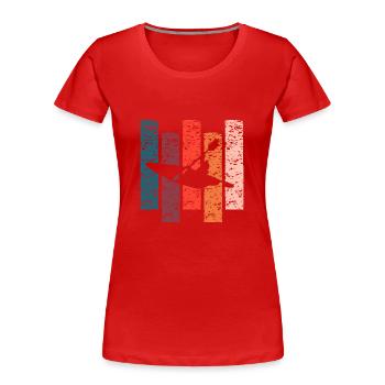 Vintage Geschenk Kajak - Frauen Premium Bio T-Shirt - Rot - Vorne - Mia (176cm)