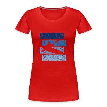 Vintage Geschenk Kajak - Frauen Premium Bio T-Shirt - Rot - Vorne - Mia (176cm)