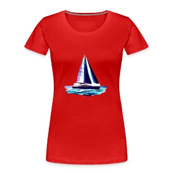 Segelschiff Segeln Segelsport Segler Segelboot - Frauen Premium Bio T-Shirt - Rot - Vorne - Mia (176cm)