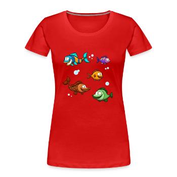 Poissons - T-shirt bio Premium Femme - rouge - Devant - Mia (176cm)