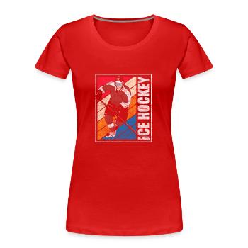 Sport Puck Mannschaft - Frauen Premium Bio T-Shirt - Rot - Vorne - Mia (176cm)