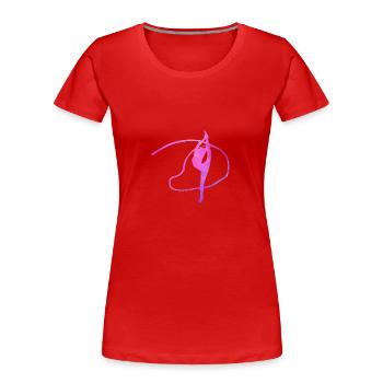 Gymnastique acrobatique filles Double exposition - T-shirt bio Premium Femme - rouge - Devant - Mia (176cm)