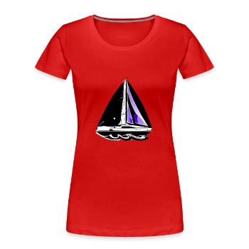 Segelschiff Segler Segelboot Segeln Segelsport - Frauen Premium Bio T-Shirt - Rot - Vorne - Mia (176cm)