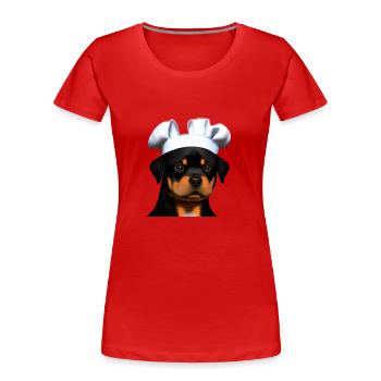 Rottweiler Gastronom Hunde Hundewelpe Kochen Hund - Frauen Premium Bio T-Shirt - Rot - Vorne - Mia (176cm)