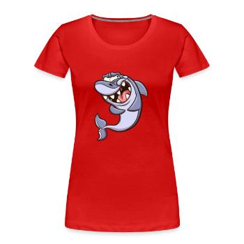 Funny Shark - Women's Premium Organic T-Shirt - red - Front - Mia (176cm)