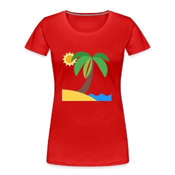 Île ensoleillée - T-shirt bio Premium Femme - rouge - Devant - Mia (176cm)