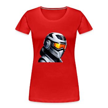 Roboter Polizist - Frauen Premium Bio T-Shirt - Rot - Vorne - Mia (176cm)