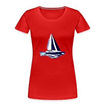Sailing Sailboat Sailing Sailing Sailing Ship - Women's Premium Organic T-Shirt - red - Front - Mia (176cm)