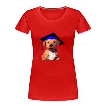 Bachelor Labrador Study Dogs Graduation - Women's Premium Organic T-Shirt - red - Front - Mia (176cm)