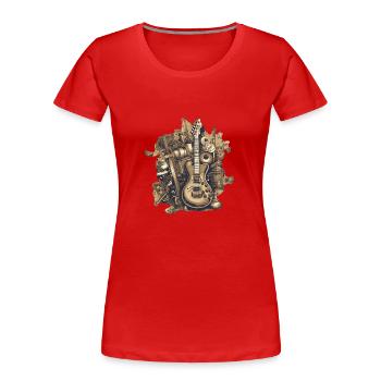 Music Instruments - Women's Premium Organic T-Shirt - red - Front - Mia (176cm)