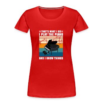 Klavier Flügel Musikschule - Frauen Premium Bio T-Shirt - Rot - Vorne - Mia (176cm)