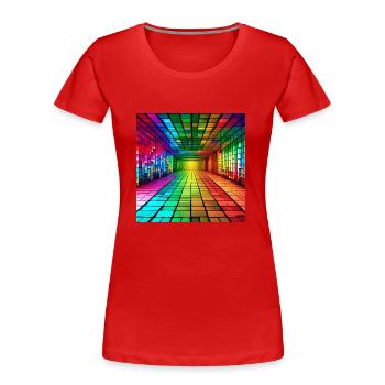 3D-Regenbogen-Quadrate - Frauen Premium Bio T-Shirt - Rot - Vorne - Mia (176cm)