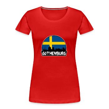 Göteborg Suède Flag Skyline Silhouette Voyage - T-shirt bio Premium Femme - rouge - Devant - Mia (176cm)