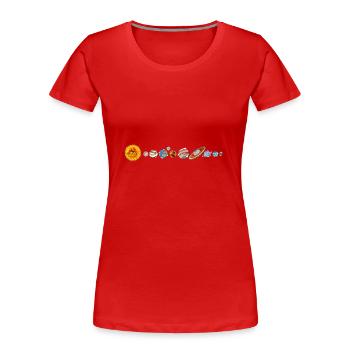 Solar System - Women's Premium Organic T-Shirt - red - Front - Mia (176cm)