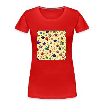 Jeder ist ein Star - Frauen Premium Bio T-Shirt - Rot - Vorne - Mia (176cm)