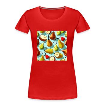 Birnen-Perfektion - Frauen Premium Bio T-Shirt - Rot - Vorne - Mia (176cm)