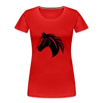 Pferd Pferdekopf Pony - Frauen Premium Bio T-Shirt - Rot - Vorne - Mia (176cm)