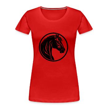 Pferd Pferdekopf Pony - Frauen Premium Bio T-Shirt - Rot - Vorne - Mia (176cm)