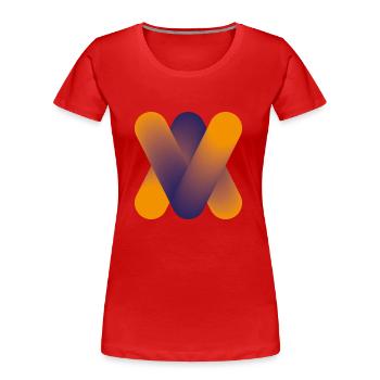 Abstrakt- Design - Frauen Premium Bio T-Shirt - Rot - Vorne - Mia (176cm)