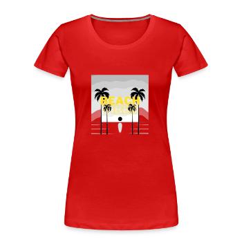 Beach 8 - Frauen Premium Bio T-Shirt - Rot - Vorne - Mia (176cm)