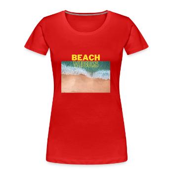 Beach 17 - Frauen Premium Bio T-Shirt - Rot - Vorne - Mia (176cm)