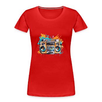 Graffiti Radio - Frauen Premium Bio T-Shirt - Rot - Vorne - Mia (176cm)