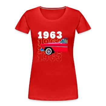 Auto Baujahr 1963 - Frauen Premium Bio T-Shirt - Rot - Vorne - Mia (176cm)