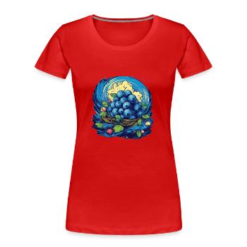 Blueberry - Women's Premium Organic T-Shirt - red - Front - Mia (176cm)