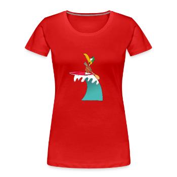 STAND UP PADDLING - WELLENREITER - SURFER - ENTE - Frauen Premium Bio T-Shirt - Rot - Vorne - Mia (176cm)