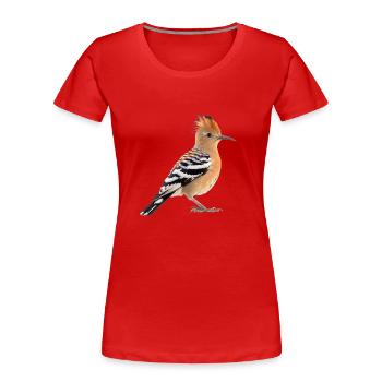 Der Wiedehopf ist ein seltener Vogel - Frauen Premium Bio T-Shirt - Rot - Vorne - Mia (176cm)