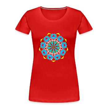 Muster - Frauen Premium Bio T-Shirt - Rot - Vorne - Mia (176cm)