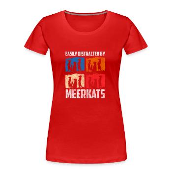 Bande horizontale du zoo de la faune - T-shirt bio Premium Femme - rouge - Devant - Mia (176cm)