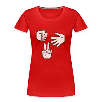 Schere Stein Papier - Frauen Premium Bio T-Shirt - Rot - Vorne - Mia (176cm)