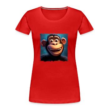 singe drôle - T-shirt bio Premium Femme - rouge - Devant - Mia (176cm)