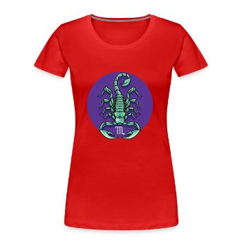 Zodiac - Star Sign - Scorpio - neg - Frauen Premium Bio T-Shirt - Rot - Vorne - Mia (176cm)