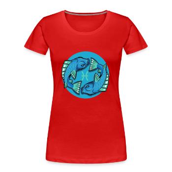 Zodiac - Star Sign - Pisces - pos - Frauen Premium Bio T-Shirt - Rot - Vorne - Mia (176cm)